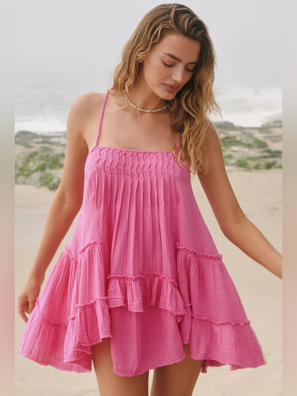 Celandine Sleeveless Pleated Babydoll Mini Dress size xxs